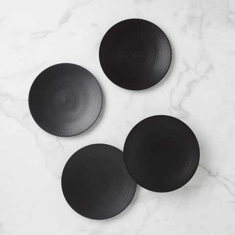 Lx Collective Black Accent Plates, Set Of 4