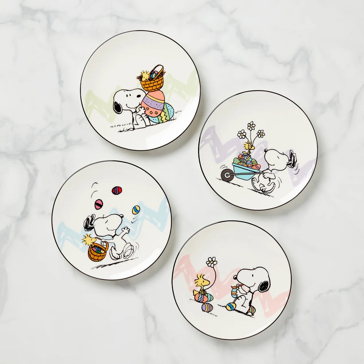Peanuts Easter Snoopy 4-Piece Accent Plates Set