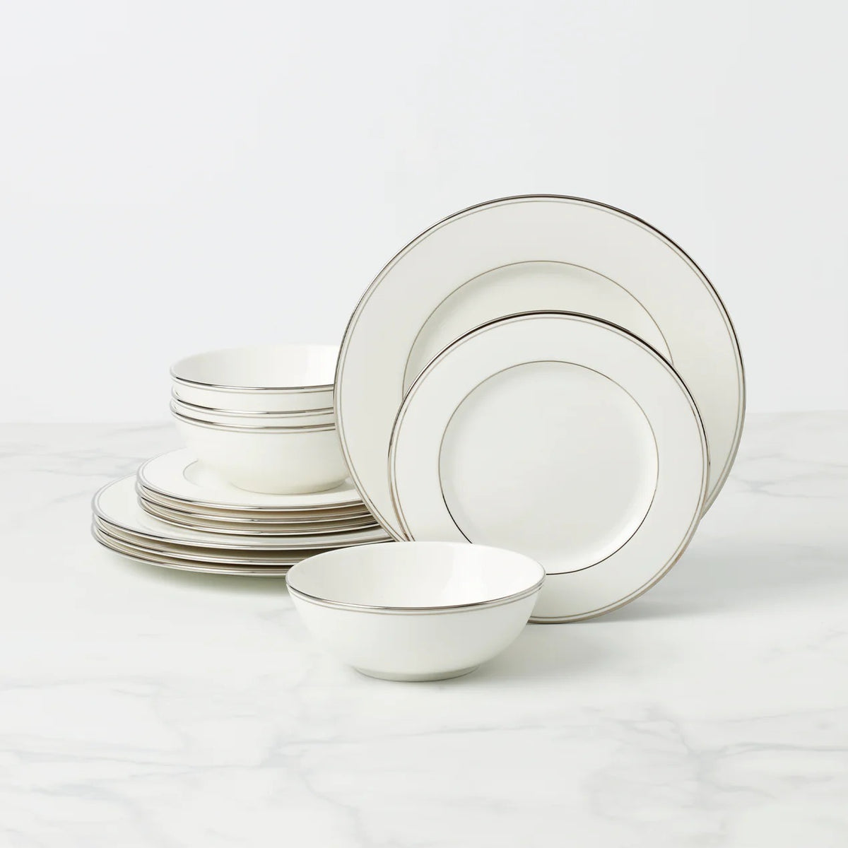 Federal Platinum 12-Piece Dinnerware Set, Service For 4