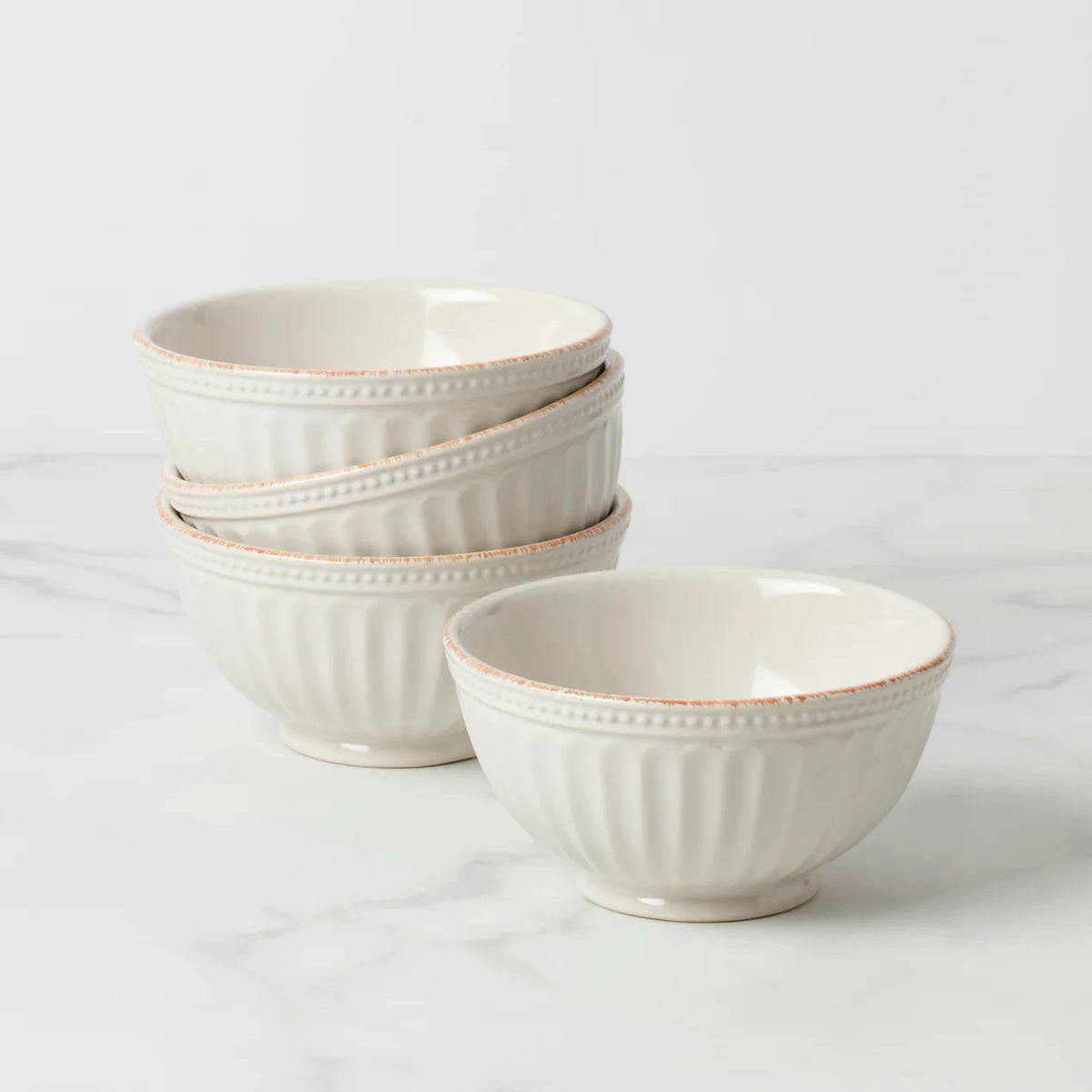 French Perle Groove All-Purpose Bowls, Set Of 4