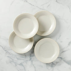 French Perle Groove Dinner Plates, Set Of 4