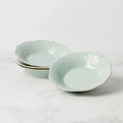French Perle Ice Blue Pasta Bowls, Set Of 4
