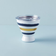 Blue Bay Stripe Pattern Stainless Steel Cocktail Tumbler