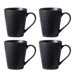 Ridge Black Mugs, Set of 4