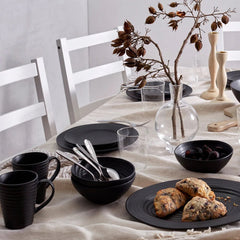 Ridge Black Mugs, Set of 4