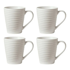 Ridge White Mugs, Set of 4