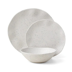 Terrazzo Melamine Cream 12-Piece Dinnerware Set