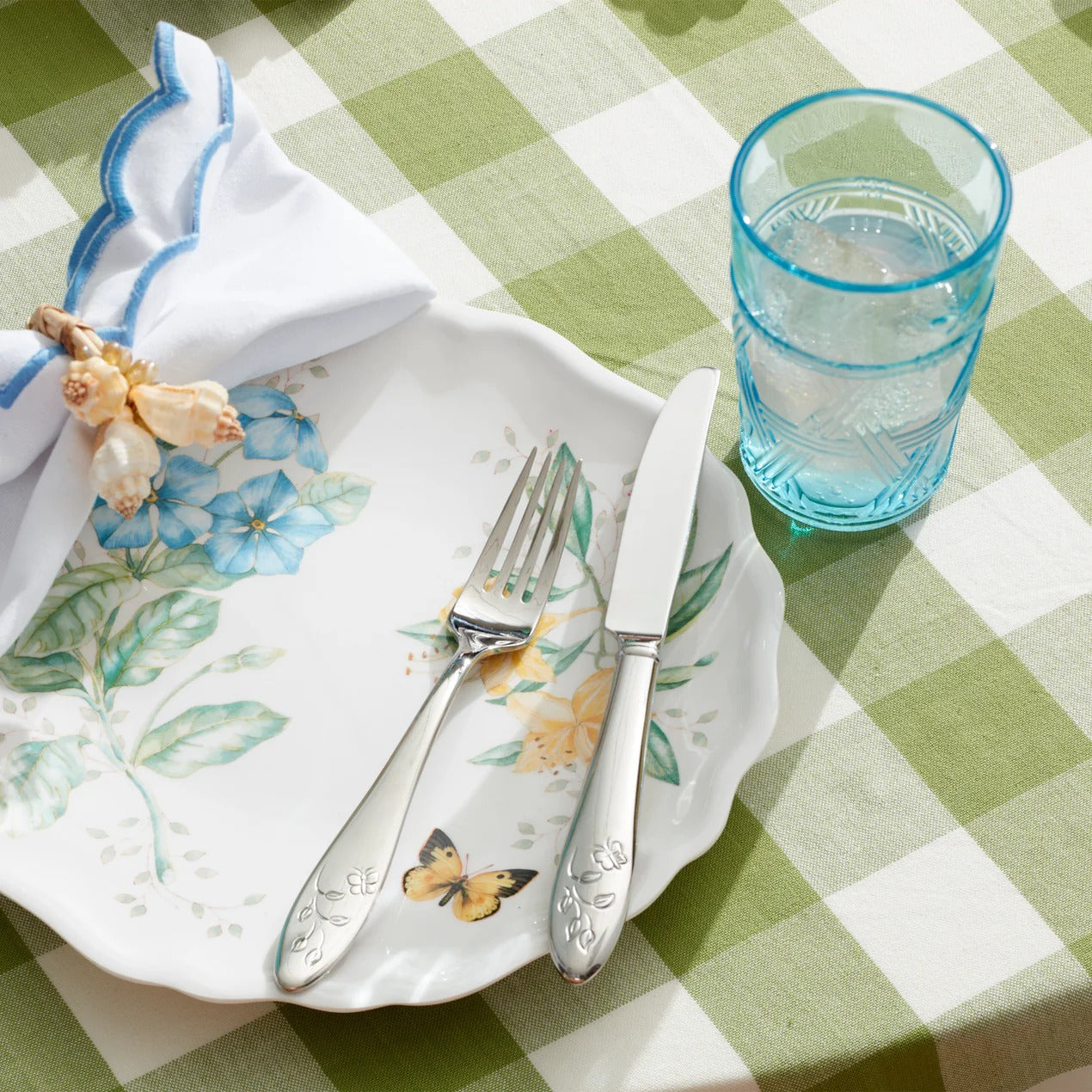 Butterfly Meadow Blue Tall Glasses, Set Of 4