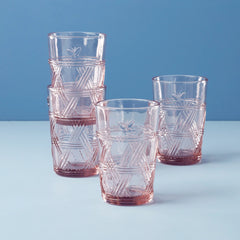 Butterfly Meadow Pink Tall Glasses, Set Of 4