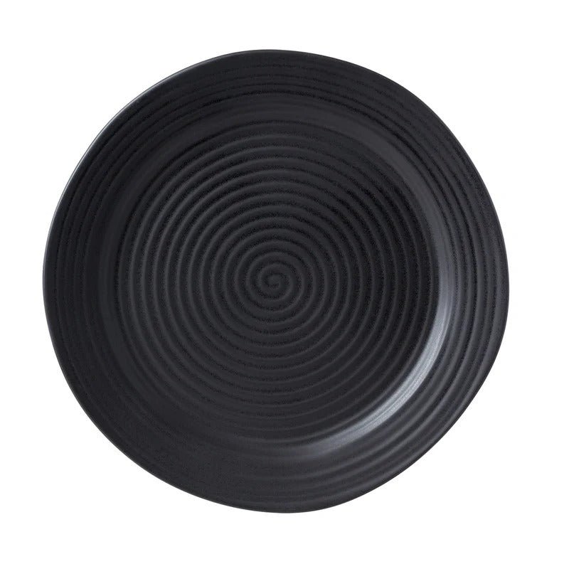 Ridge Black Dinner Plate