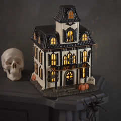 Vintage Halloween Lit House Figurine