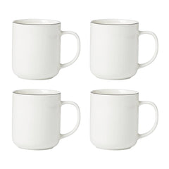24 Seven Black Rim Mugs, Set of 4
