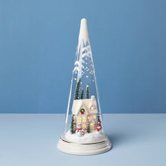Glass Lit Farmhouse Scene