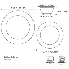 British Colonial Bamboo 12-Piece Dinnerware Set
