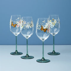 Butterfly Meadow Wine Glasses, Set Of 4