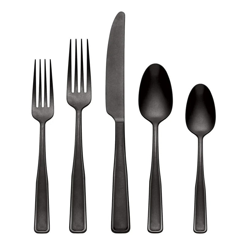 Reid Black Vintage 20-Piece Flatware Set