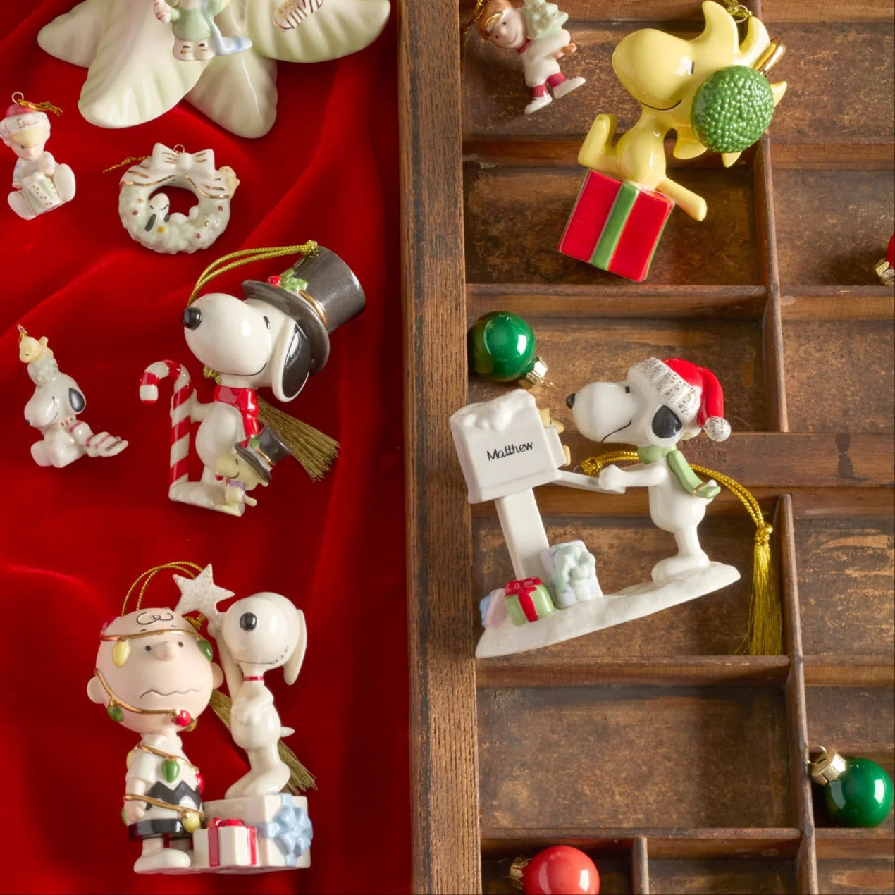 Snoopy & Woodstock With Candycane Orn