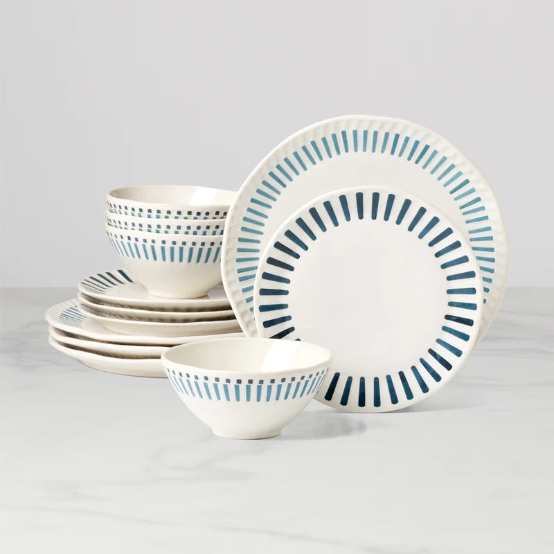 Artisanal Stripe 12 Piece Dinnerware Set