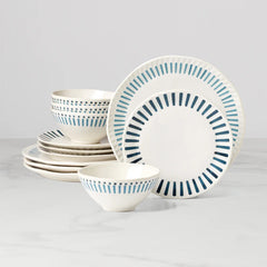 Artisanal Stripe 12 Piece Dinnerware Set