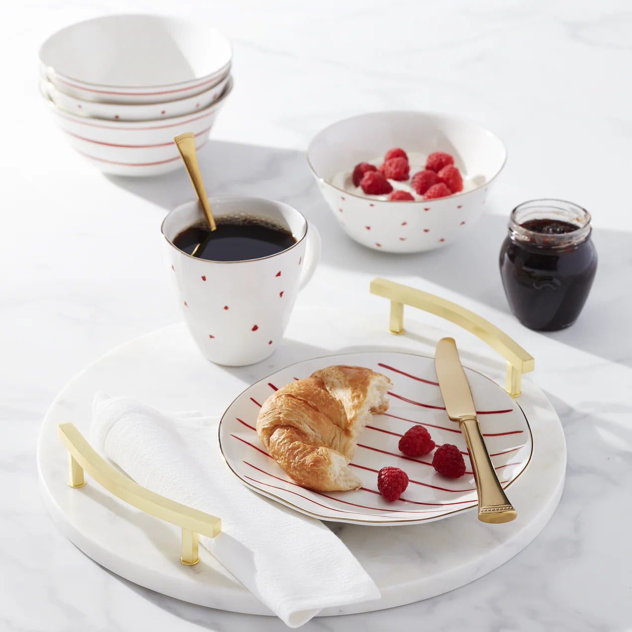 Garnet Bay Dessert Plates, Set Of 4