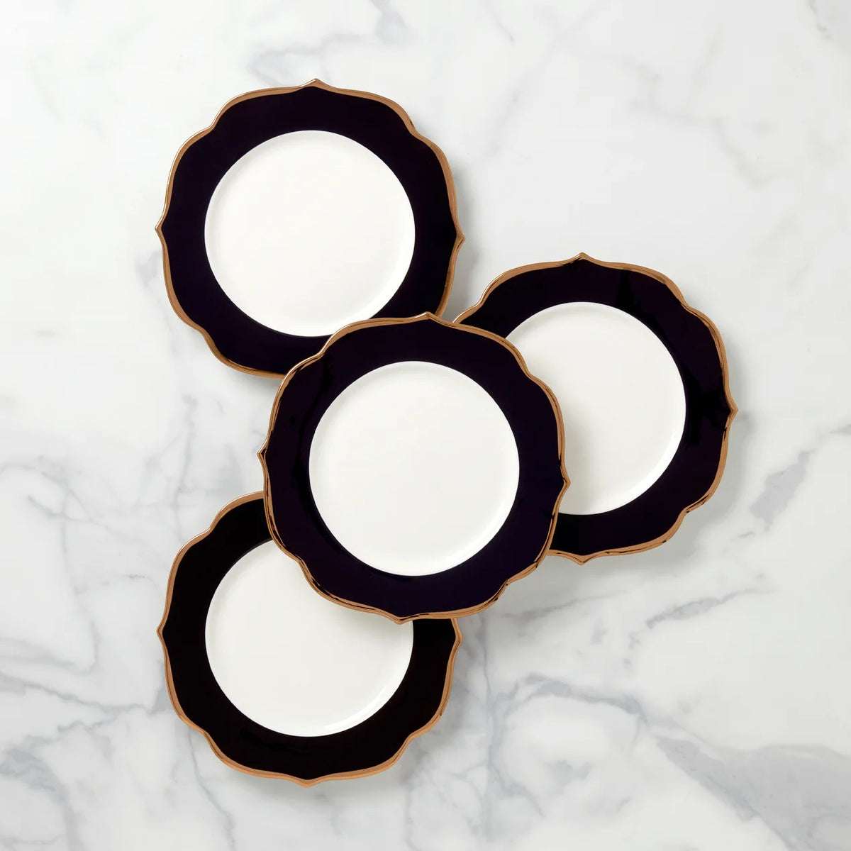 Contempo Luxe Black Accent Plates, Set Of 4