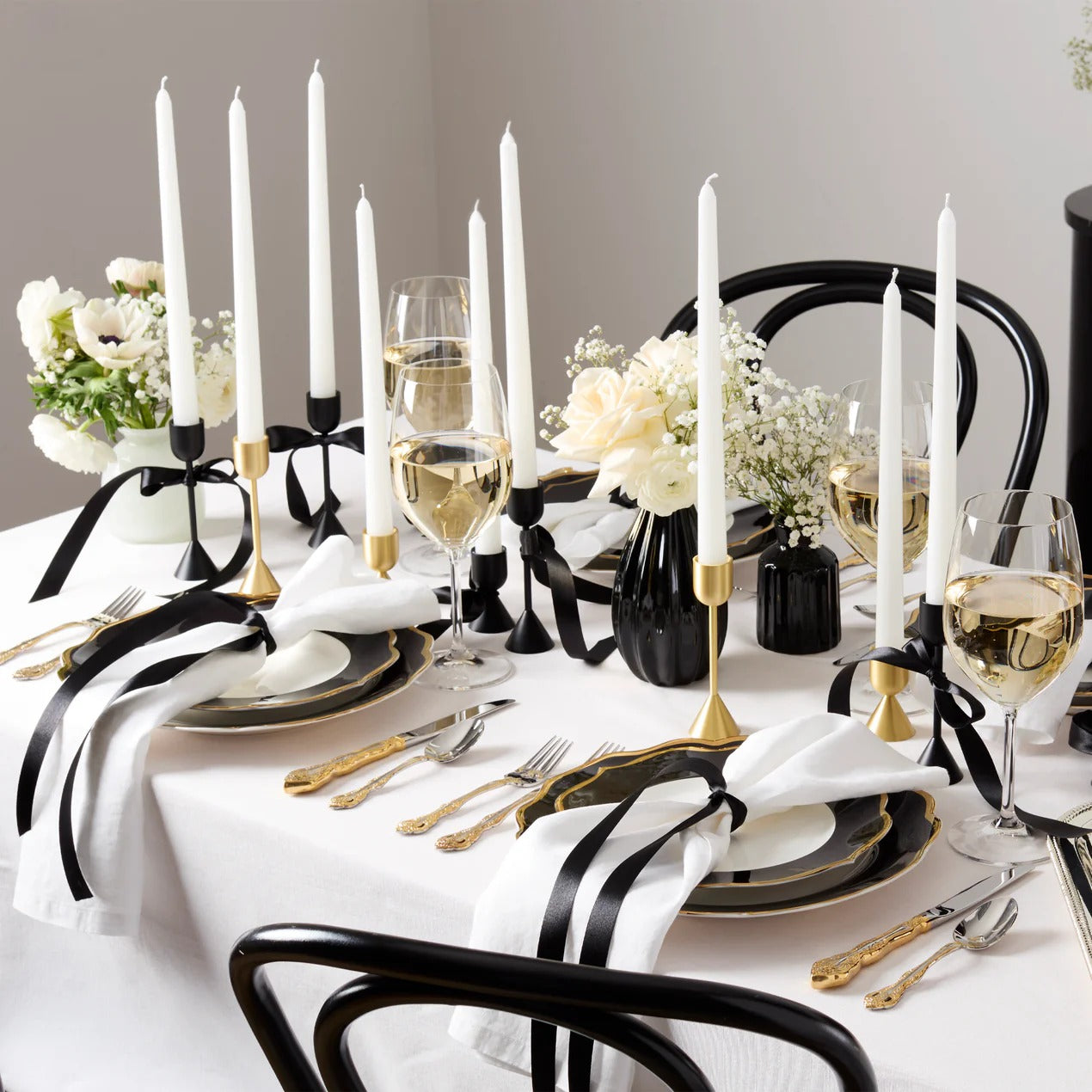 Contempo Luxe Black Dinner Plates, Set Of 4