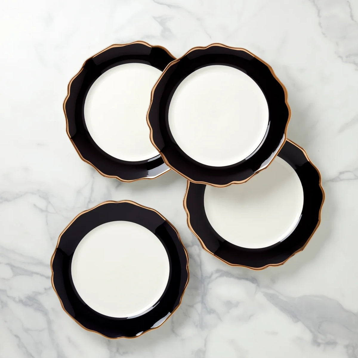 Contempo Luxe Black Dinner Plates, Set Of 4