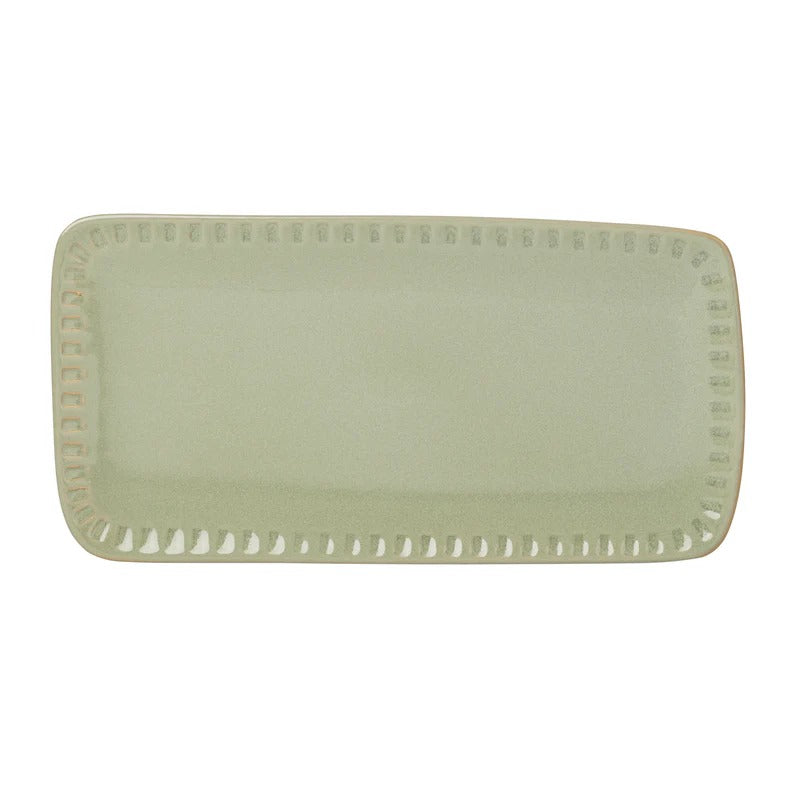 Artisanal Stripe Green Hors d'Oeuvres Tray