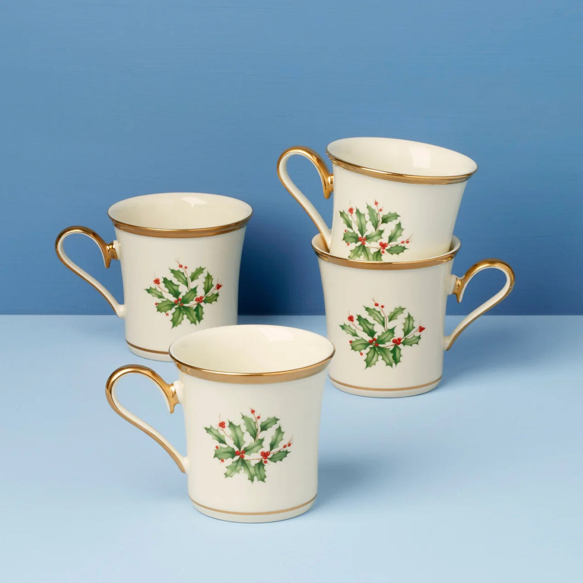 Holiday Dw Mugs, Set Of 4