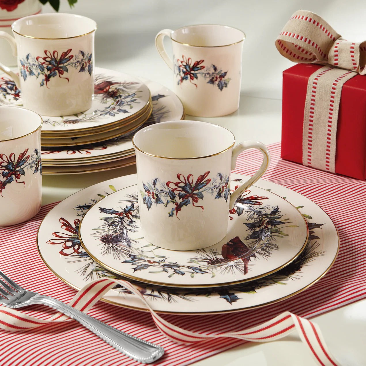 Winter Greeting Dw Dinner Plates, Set4