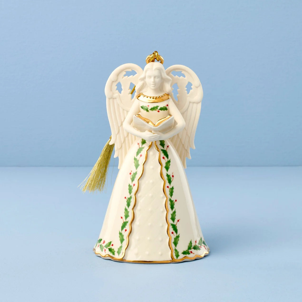 Holiday Angel Bell With Hymns Ornament