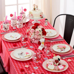 Gingham Red Dinner Plates, Set Of 4