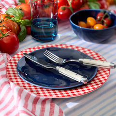 Gingham Red Dinner Plates, Set Of 4