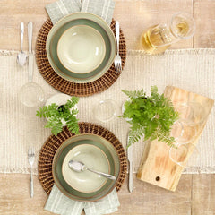 Organic Shades Green 12-Piece Dinnerware Set