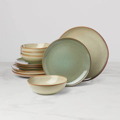 Organic Shades Green 12-Piece Dinnerware Set