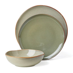 Organic Shades Green 12-Piece Dinnerware Set