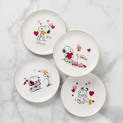 Snoopy Valentine's Day Accent Plates, Set of 4