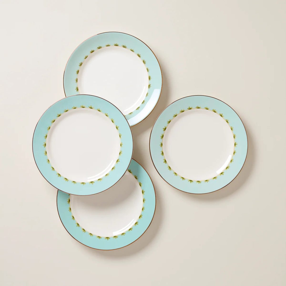 British Colonial Tradewind Dinner Plates, Set Of 4