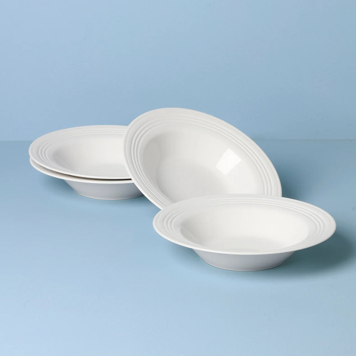 Tin Can Alley Rimmed Pasta/Soup Bowls, Set Of 4