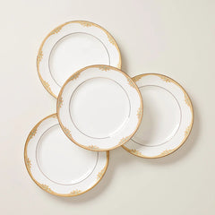British Colonial Bamboo Dinner Plates, Set Of 4