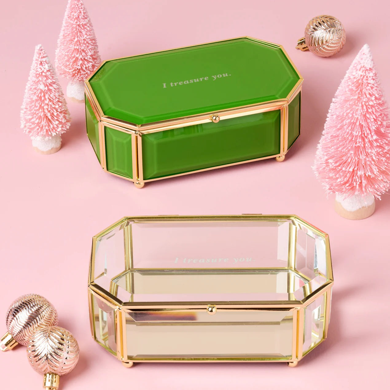 "I Treasure You" Clear Jewelry Box