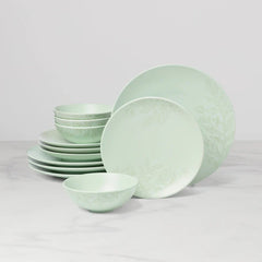 Roseto Soft Sage 12-Piece Dinnerware Set