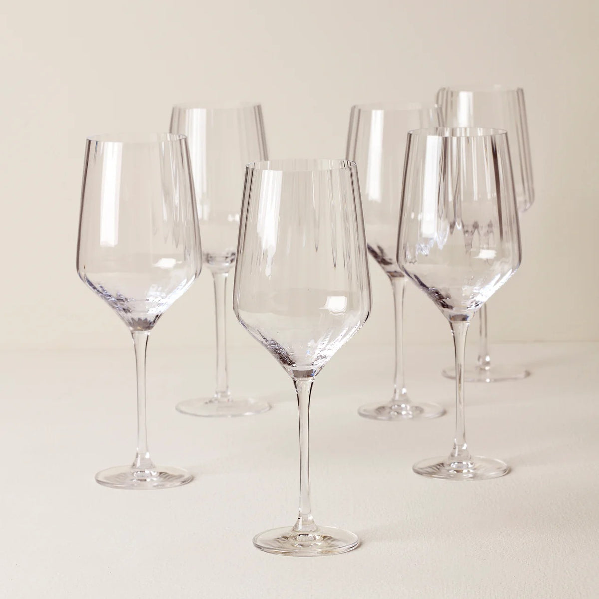 Tuscany Classics Angled Optic Wine Glasses, Set Of 6