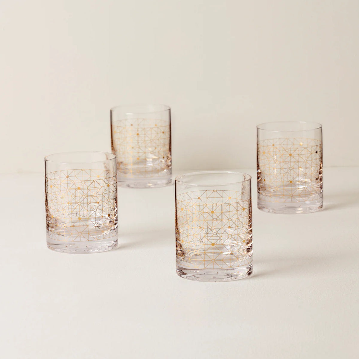 Tuscany Classics Gold Dust Double Old Fashioned Glasses , Se