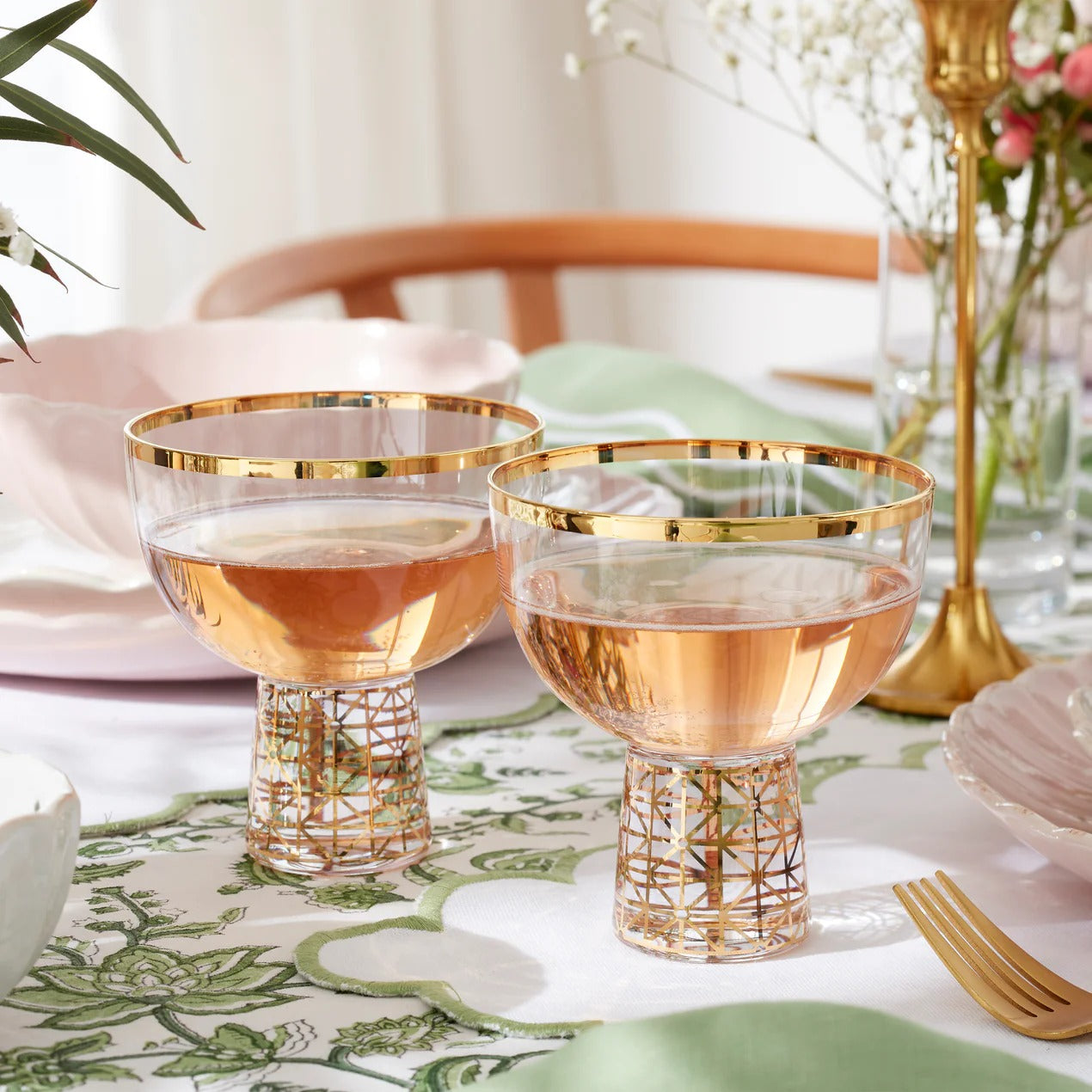 Tuscany Classics Gold Frost Coupes, Set Of 4