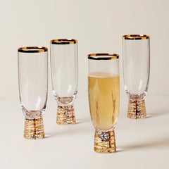 Tuscany Classics Gold Frost Flutes, Set Of 4