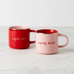Early Bird & Night Owl, Mugs, Set Of 2