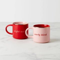 Early Bird & Night Owl, Mugs, Set Of 2