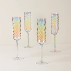 Tuscany Classics Iridescent Flutes, Set Of 4