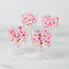 It's Raining Confetti Short Wine Glasses, Set of 4